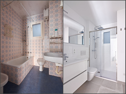 Before and after bathroom renovation in Barcelona